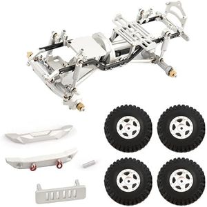 IWBR 1/24 Crawler Axiale SCX24 Fit for Jeep for Ford Bronco RC Auto Frame Met Velg Banden Bumper for Ford Lima 4WD Klimmen Auto AXI00006 Model (Size : Silver)