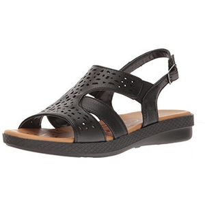 Easy Street Women's Bolt Flat Sandal, Black, 9.5