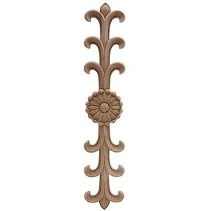 Gesneden hoekdeurbeeldjes, Houtbewerking Ambachten Houten Applique Decal Ambacht Gesneden Sierdecoratie Lange Grote Houten Meubels Raam Hoekkastdeuren(22 * 4.5cm)