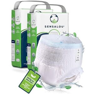 Sensalou Luierbroekje voor volwassenen, maat M (44 stuks), sterk voor zware incontinentie voor vrouwen en mannen, senioren