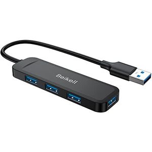 Beikell USB 3.0 Hub, 4-poorts Ultra Slim USB Hub Datahub met LED Indicator - Super Snelheid voor MacBook, MacBook Air/Pro/Mini, PS4, Surface Pro, Huawei MateBook, USB Flash Drives enz.
