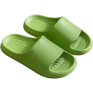 UBOHUZ Thuis Slippers Voor Vrouwen In Zomer Indoor Home, Dikke Zolen EVA Badkamer Antislip En Stille Sandalen Voor Badkamer, Zwembad, Groen, 42-43
