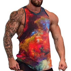 Mooie Regenboog Kleuren Mannen Tank Top Mouwloos T-shirt Trui Gym Shirts Workout Zomer Tee