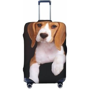 LAMAME Olifant en Zonnebloem Bedrukte Koffer Cover Elastische Beschermhoes Wasbare Bagage Cover, Ovely huisdier hond Beagle, S