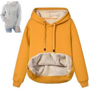 Hooded sweater women's winter warm, Women's Casual Thermal Fleece Lined Pullover Hooded Sweatshirt for Winter or Autum (M,Yellow)