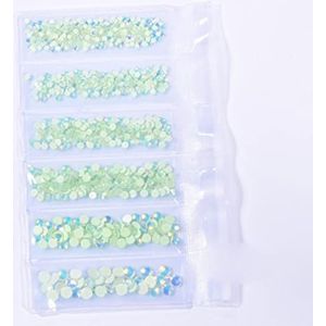 Glitter Lichtgevende Opaal Niet Strass Kristallen Nagels Strass voor Jurk Nail Charms Nail Art Diamond-Lt.Peridot Opal Set, Gemengde Grootte 1440 stks