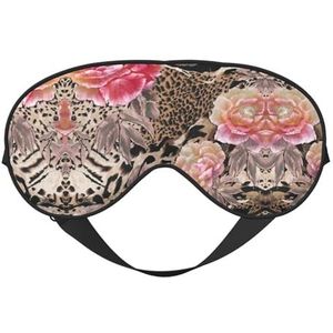 Roze bloem luipaard afdrukken veelzijdige rust helper, zacht slaap oogmasker dubbelzijdig voor yoga, kamperen, zacht slaap oogmasker