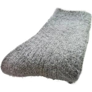 YIJIANUO Wollen sokken dames dames winter warme vrouwen sokken super dikker effen schapenwol tegen koude sneeuw thermische sokken zacht 1 paar, Grijs, 71 EU