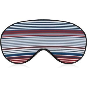 Rood-blauw, wit, grijs, strepen, slaapmasker met verstelbare riem, comfortabel en zacht oogmasker voor slaaplicht, blokkering, lichtgewicht en ademende oogbedekking voor mannen en vrouwen