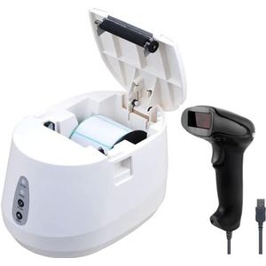 Etiketprinters Thermische label barcode printer 2 in 1 bon ticker en label printer printer 60mm for supermarkt en winkel (Color : 237B And F20 Black)