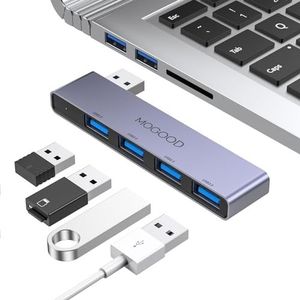 MOGOOD Hub 3.0 met 1 x USB 3.0 en 3 x USB 2.0: Uitbreiding voor Laptop, MacBook en Desktop-PC, compatibel met Flash Drive
