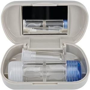 Reisset met etui voor RGP harde contactlenzen | Spiegel | Zuigverwijderaar | grijs | door Sports World Vision