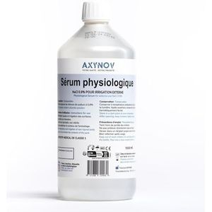 NaCl 0,9% 1L - Isotone Saline Solution | Fysiologische Zoutoplossing | Fysiologisch Serum voor Neus, Ogen en Wonden - AXYNOV
