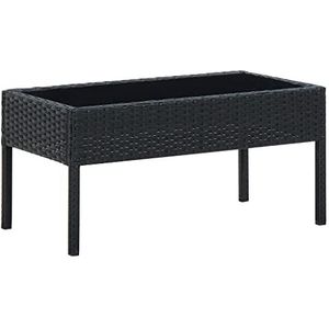 vidaXL Tuintafel Meubel Buitentafel Tafel Tuinmeubel Buitenmeubel Tafeltje Loungetafel Meubel Tuintafels Buitentafels Poly Rattan Zwart