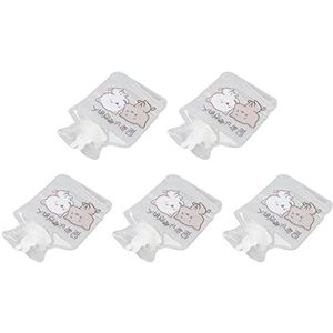 Warmwaterzak, Explosieveilige Zak voor Warmwaterkruiken Verdikte PVC Brede Mond 5 Stuks Lekkagebestendig Gemakkelijk Te Gebruiken voor Thuis (2 katten patroon)