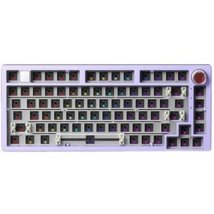 QPSJXN Mechanische RGB-toetsenbord gemonteerd op de pakking (paars-RGB Light)