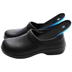 Heren EVA Waterdichte Antislip Oliebestendige Restaurant Keuken Chef-kok Schoen, Met Gedempte Boogsteun Tuin Ziekenhuis Keuken Werkschoen, Voor Chef, Keuken, Restaurant, Tuin(Black,46 EU)