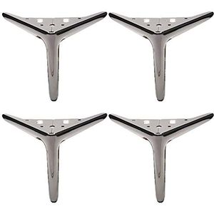 XFGFDFF Meubelpoot metalen meubelpoten, gemaakt van puur ijzer, driehoekige tafelpoten, met rubberen pads, banksteunvoeten, antislip/slijtvast, bed/kast/badkamer, goud, 15 cm