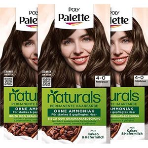 PALETTE Natures Permanente haarkleur 4-0 middenbruin, verpakking van 3 stuks (3 x 115 ml)