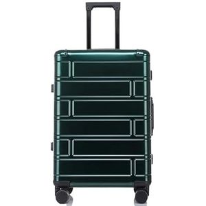 Trolley Case Koffer Reiskoffer Hardshell Handbagage Met Stille Vliegtuigspinnerwielen Koffer Bagage Lichtgewicht (Color : Grün, Size : 20inch)