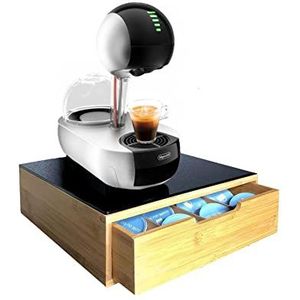 Capsulehouder Dolce Gusto - Bamboe & Zwart Glas - Cuphouder Lavazza