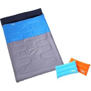 HUIOP Outdoor Camping Dubbele Slaapzak 2 Persoons Slaapzak met 2 Kussens voor Backpacken Kamperen Wandelen,dubbele slaapzak