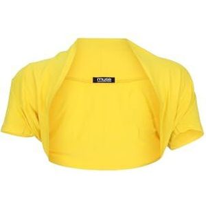 Easy Young Fashion Dames bolero jasje korte mouwen - elastisch en nauwsluitend - basic schouderjas - zachte open voorkant jas 3009, geel, 32-38