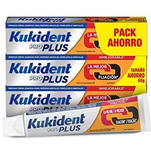 Kukident Plus Double Action lijm voor tandprothesen, 3 stuks