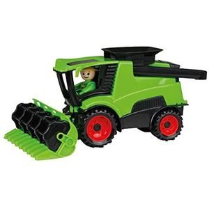 Lena 01626 - Truckies maaidorser met maaier, stabiele boerderij voertuigset ca. 27 cm, speelgoedset met figuur voor kinderen vanaf 2 jaar, robuuste speelset voor zandbak, strand, kinderkamer