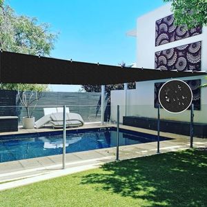 NAKAGSHI Waterdicht schaduwzeil, zwart, 1,2 x 3,6 m, rechthoekig zeil voor outdoor schaduwtent, geschikt voor tuin, outdoor, terras, balkon, camping, gepersonaliseerd
