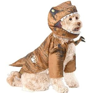 Rubie's Officiële Jurassic World: vallen Kingdom Tyrannosaurus Rex T-Rex dinosaurus kostuum voor honden, maat S, bruin