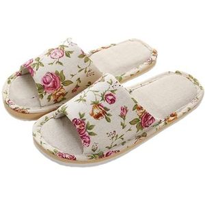 LHSJYG Damespantoffels, herfst, teenslippers, huisslippers, antislip, voor koppels, linnen, vloerschoenen, heren, vrije tijd, lente, zachte schuimbodem, 1, 44/45 EU