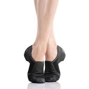 Balletschoenen, echt leer, jazz-dansschoenen, bruine, zwarte jazzschoenen, volwassenen, dansschoenen voor meisjes, vrouwen, balletdansschoenen, Zwart, 37 EU