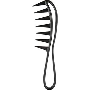 Haarkam met brede tanden, met brede tanden voor krullend haar, kapperskammen, brede krulkam voor krullend haar, haaientanden, kapselgereedschap voor vrouwen en mannen, krullend golvend haar, dik