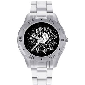 Monochrome Dragon Eye Mannen Zakelijke Horloges Legering Analoge Quartz Horloge Mode Horloges