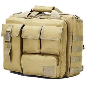 Tactische Camouflage Laptop Range Bag Gear Outdoor Sport Wandelen Draagtas Pouch, bruin, Medium