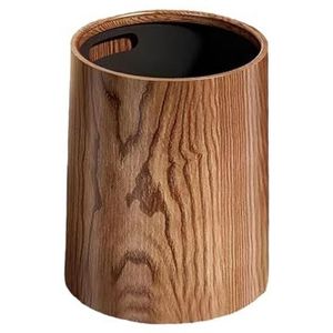 Milageto Houtnerf Prullenbak Afvalbak Draagbare Mode Toiletpapiermand Vuilnisbak voor Badkamer Ingang Wasruimte Kantoor Toilet, 12L