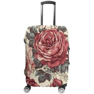 NTVOWPZO Bagagehoes voor koffer, reisbagage, rode bloemen, wasbare kofferhoes, beschermer. Krasbestendige kofferhoes, geschikt voor bagage van 51-72 cm, Stijl, XL