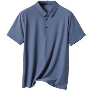 Dvbfufv Mannen Zomer Polo's Shirts Mannen Klassieke Korte Mouw Shirts Mannen Golf Ademend Sneldrogend T-Shirt, 2199 Licht Blauw, 4XL