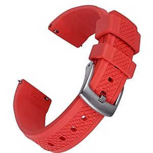 INEOUT Bijeenkomst Fkm Rubberen horlogeband 20mm 22mm Quick Release Strap Slide Keeper Rubberriemen Waterdicht Duiken (Color : Red, Size : 20mm)