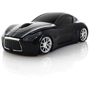 ECOiNVA Draadloze sportwagen muis desktop laptop computer muis 2,4 GHz kantoor optische muis (zwart)