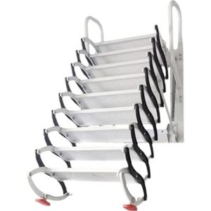 Zoldertrap, zoldertrap, wandladder, telescopische zoldertrap, koolstofstalen trap, handmatig uitschuifbare zoldertrap(2.5-2.75m)