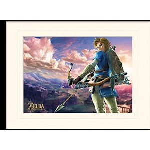 1art1 The Legend Of Zelda Poster Breath Of The Wild, Hyrule Landscape Ingelijste Foto Met Passepartout | Muur Foto's | In Een Fotolijstje 40x30 cm