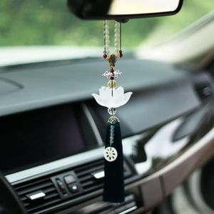 Auto Achteruitkijkspiegel Hangende Hanger, Hoogwaardige auto-accessoires Creatieve veilige glazen Lotus hanger sieraden