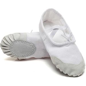 Hiuzylqx Professionele ballet pointe schoenen voor dames, dansschoenen met gespleten zool, ballet flats voor meisjes, dames, kinderen, volwassenen,Wit,32 EU