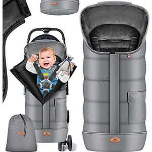 KIDIZ® Voetenzak voor baby‘s, voetenzak voor de winter, reiswieg met ritssluiting, knuffelzak, babydeken, wasbaar, geschikt voor alle kinderwagens, warmtedeken van thermofleece voor in bed