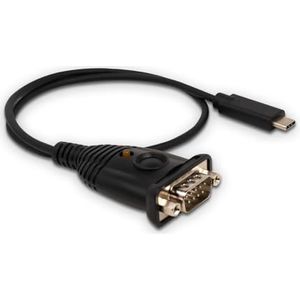 IOGEAR USB C naar RS232 DB9 Seriële Adapter, RS232 USB Adapter compatibel met Windows 11 10 8.1 8 7 en macOS X 10.13+ met 45 cm Kabel Eenvoudige Installatie