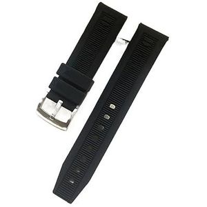EDVENA Luxe Heren Zwarte Horlogeband 20mm 22mm Siliconen Rubber Horloges Band Riem Compatibel Met TAG Band Heuer (Size : 20mm black)