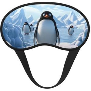 Pinguïn Antarctica Ice Sleep Oogmasker voor Vrouwen Mannen Zacht en Comfortabel Slaapmasker Verduisterend Slaapmasker voor Reizen Yoga Nap Shift Werk