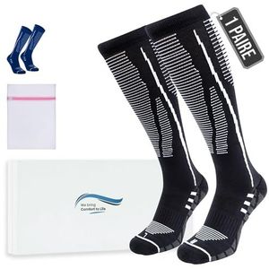 360 Relief Sportcompressiekousen Voor Dames en Heren - Sokken Met Gegradueerde Compressie Voor Hardlopen, Fietsen, Sportschool - Ademende, Lichtgewicht Ondersteunende Sokken Met Meshvoering